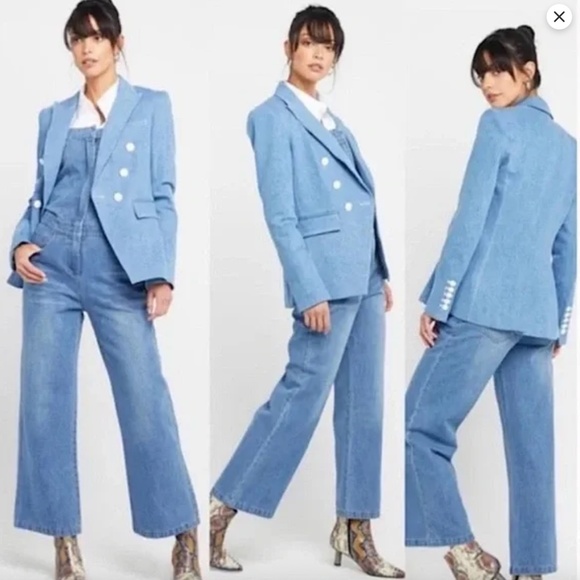 Kourt Fern Denim Blazer Jacket Size: XS - Picture 1 of 12